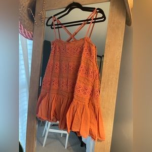 Free People Burnt Orange Flowy Dress